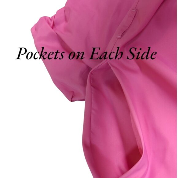 Staud Off the Shoulder Nylon Dress in Bubble Gum Bright Pink SZ 6 - Picture 10 of 11